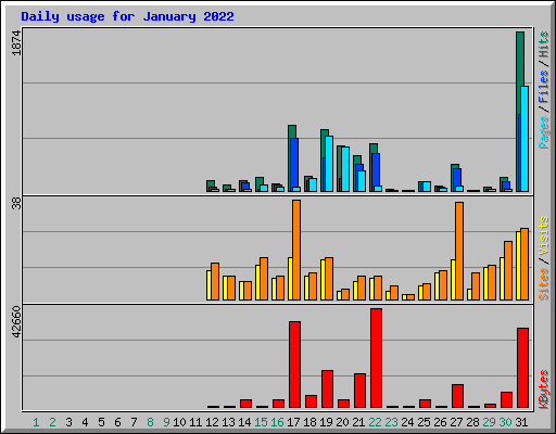 Daily usage for January 2022