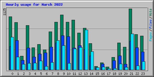 Hourly usage for March 2022