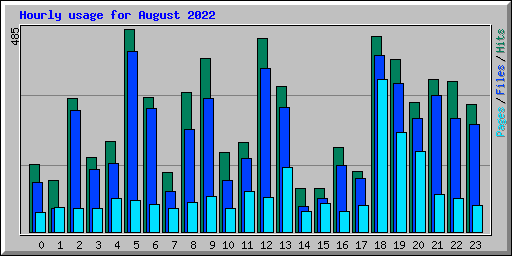 Hourly usage for August 2022